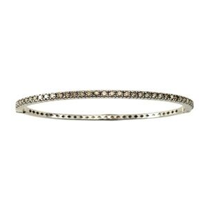 18 Karat White Gold Champagne Diamond Bangle Bracelet #20789